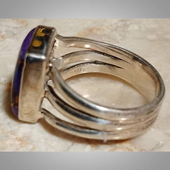 🔥 AUTHENTIC Mohave Purple Turquoise sterling silver Ring sz 6 07. 1125 - Picture 4 of 7